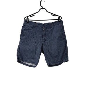 Hause of Howe Mens Diamond Print Blue Flat Front Chino Shorts Size 33